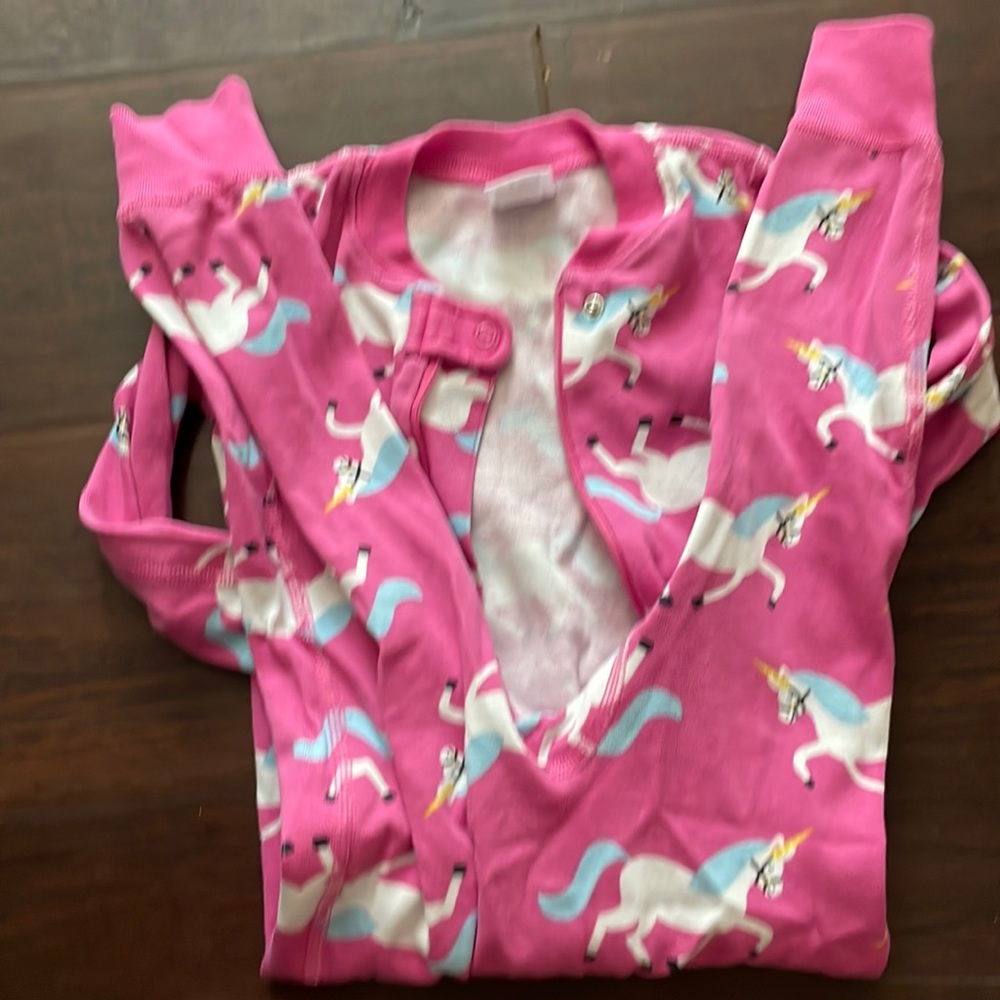 Hanna Andersson Pajamas 3T  90 One Piece Unicorn Pink